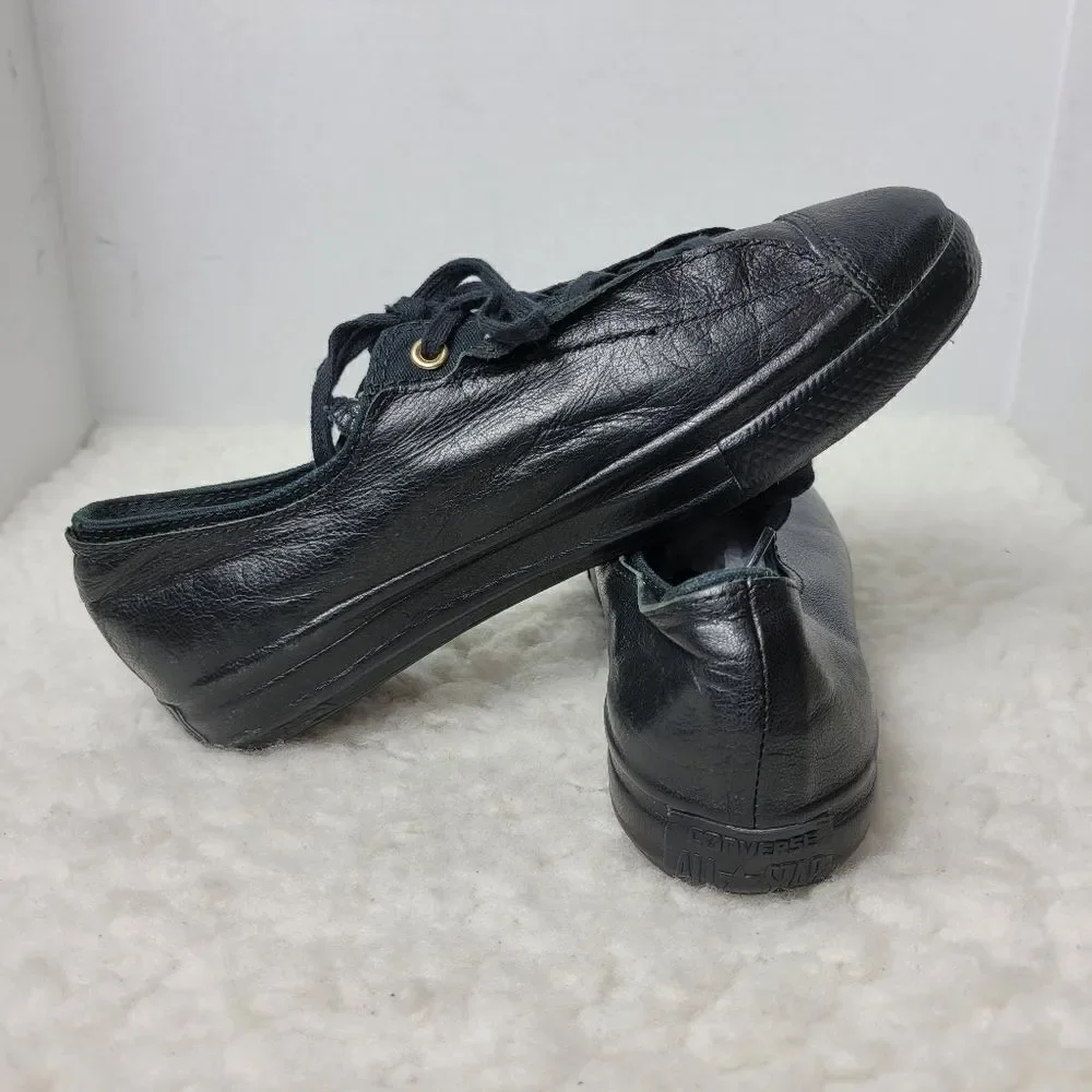 Converse C T All Star High Line Shroud Ox Women's Sneaker Size 8 Black Leather